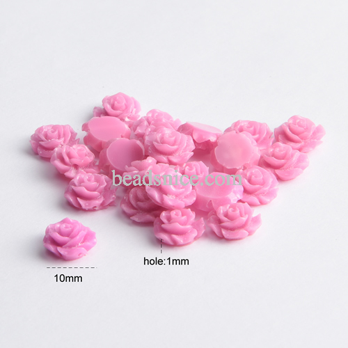 Rose Flower Resin Cabochons  Flatback Undrilled Floral Cameos for Scrapbooking DIY Crafts Wedding Decors