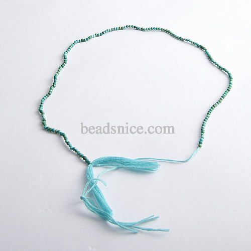 Faceted Natural Blue Turquoise Stone Round Loose Semi Gemstone Beads for Jewelry Making length:38cm