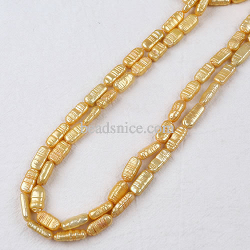 Natural Freshwater Pearl Baroque Light Long Square