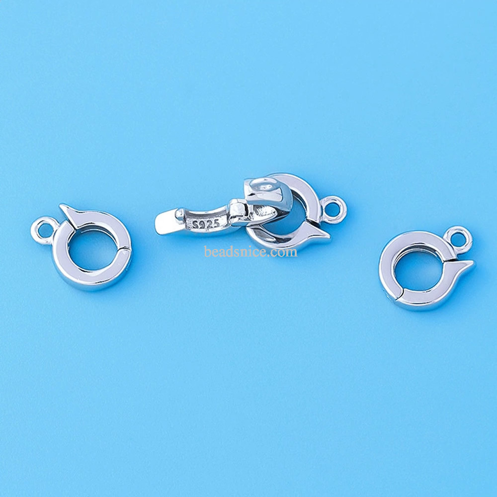 925 sterling silver round versatile pearl buckle connection pendant buckle handmade DIY jewelry buckle accessories