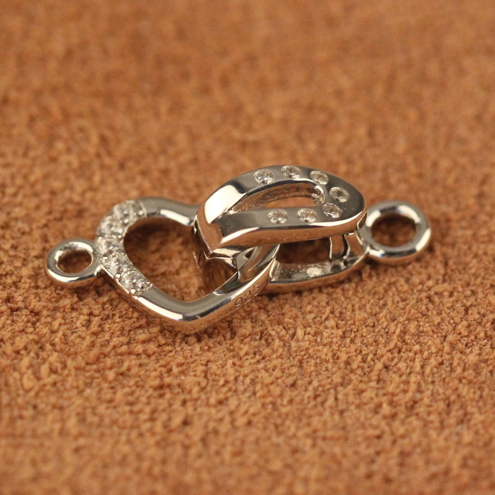 Sterling Silver Fold Over Necklace Clasp