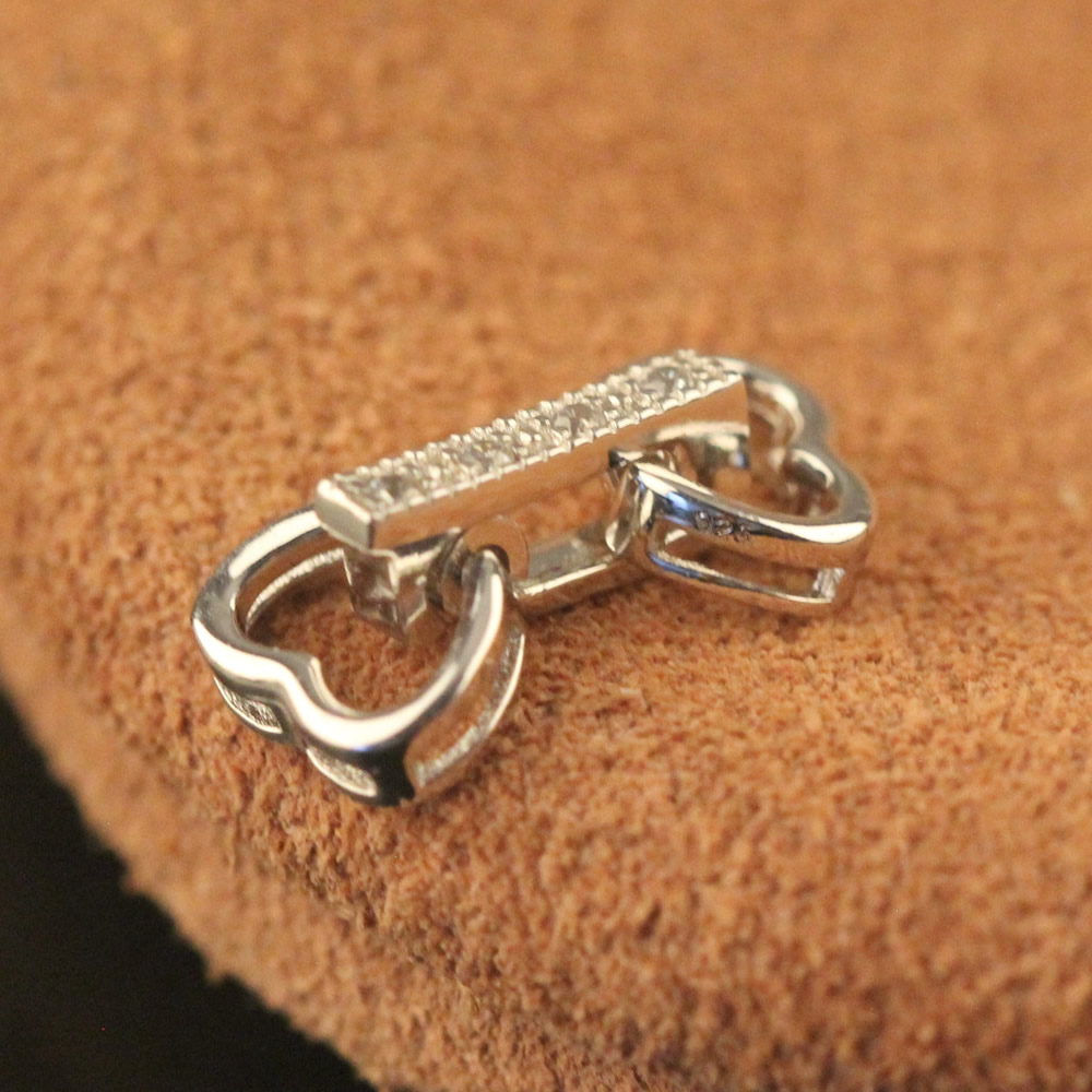 Sterling Silver Fold Over Necklace Clasp