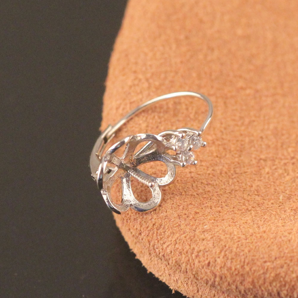 Silver Wire Earring Setting for Half-Dri