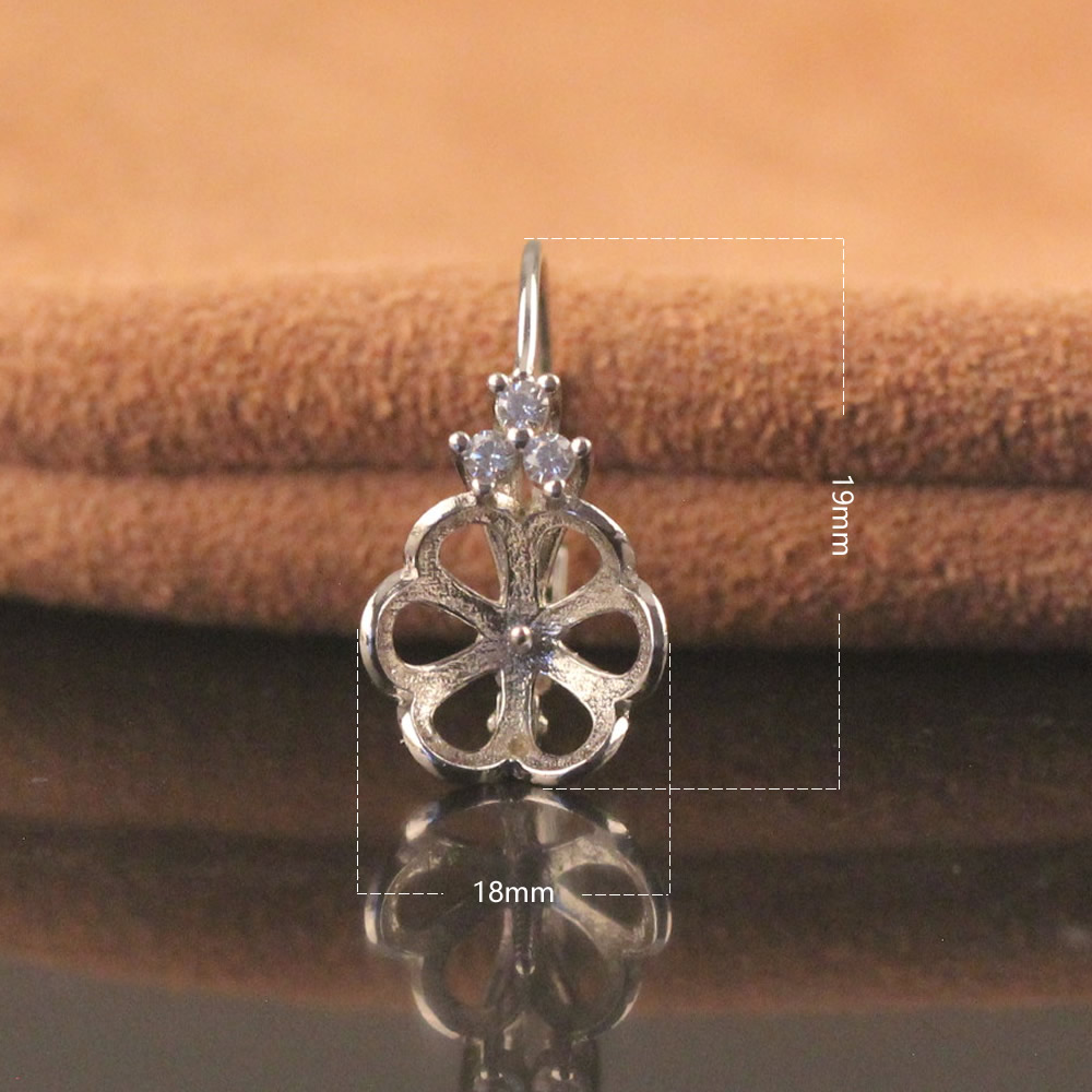 Silver Wire Earring Setting for Half-Dri