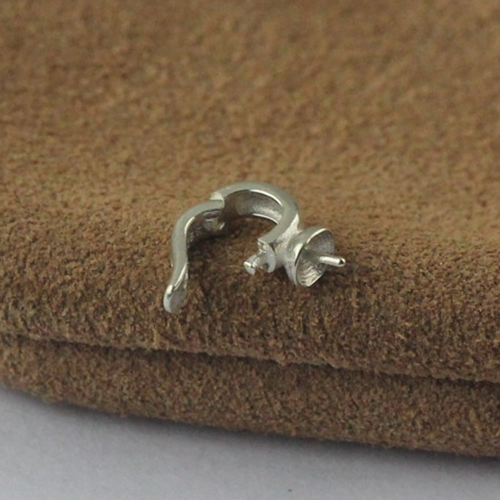 925 Sterling Silver Snap Lever Ear Hook With Pearl Pin Base Anti Tarnish DIY Drop Earring Findings