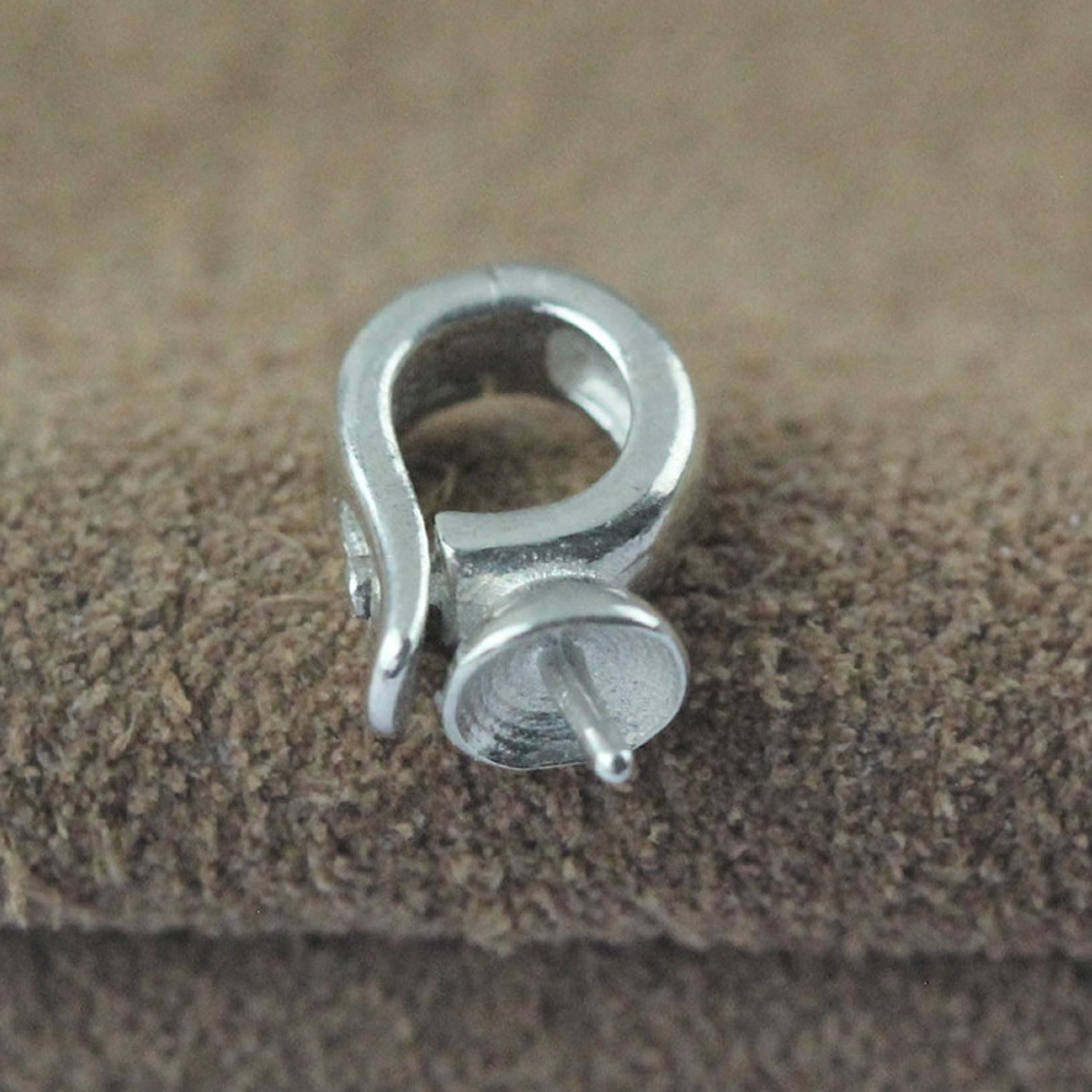 925 Sterling Silver Snap Lever Ear Hook With Pearl Pin Base Anti Tarnish DIY Drop Earring Findings