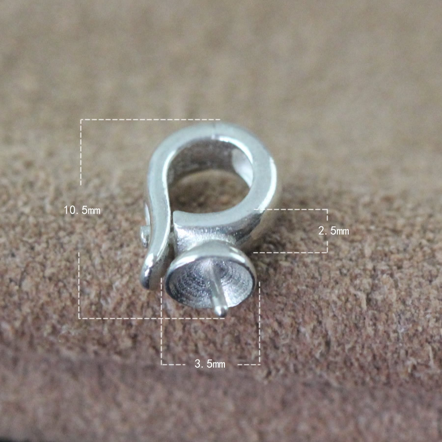 925 Sterling Silver Snap Lever Ear Hook With Pearl Pin Base Anti Tarnish DIY Drop Earring Findings