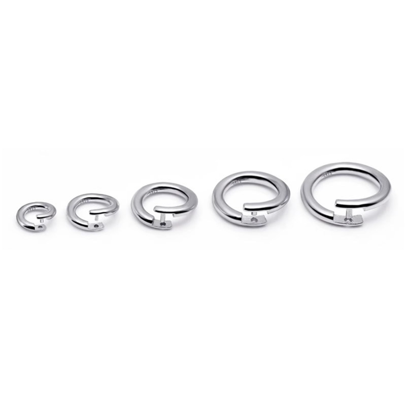 925 sterling silver semi closed open ring clasp with movable clasp silver ring