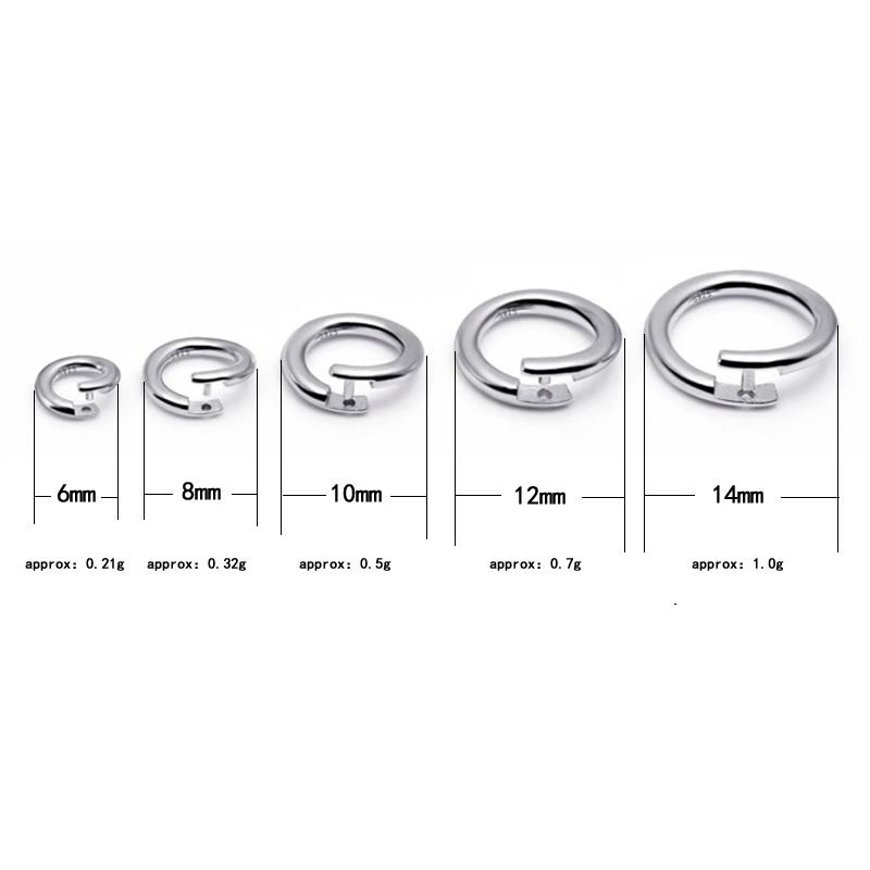 925 sterling silver semi closed open ring clasp with movable clasp silver ring