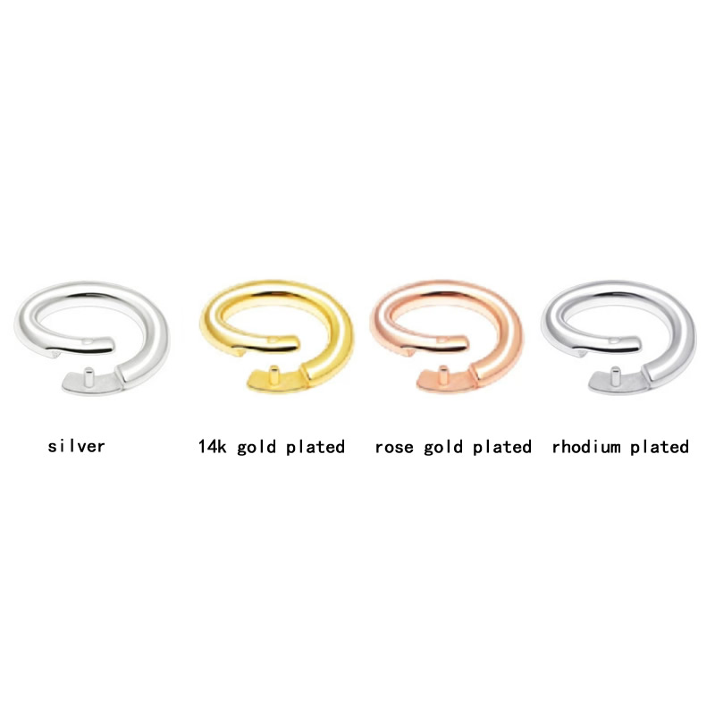 925 sterling silver semi closed open ring clasp with movable clasp silver ring