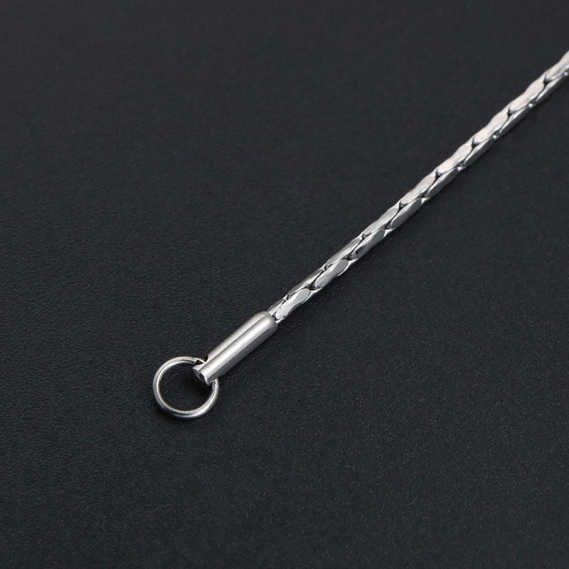 Stainless Steel Black Thin Textured Snake Chain Necklace Blank Handmade Craft Gifts DIY Jewelry Making Findings
