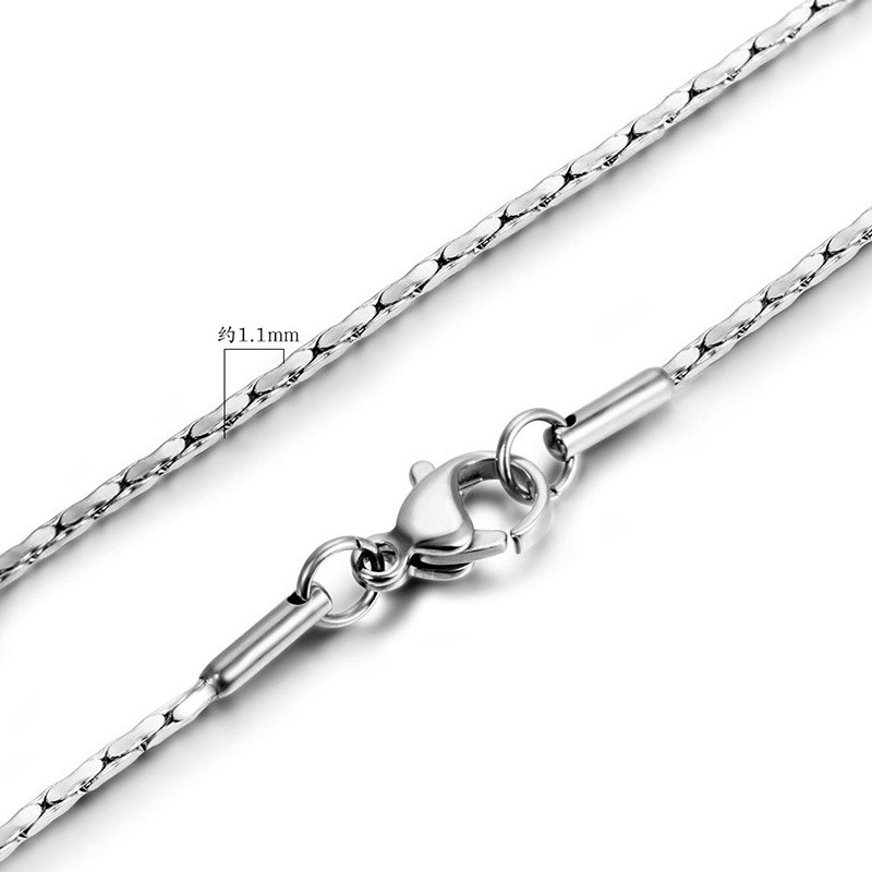 Stainless Steel Black Thin Textured Snake Chain Necklace Blank Handmade Craft Gifts DIY Jewelry Making Findings