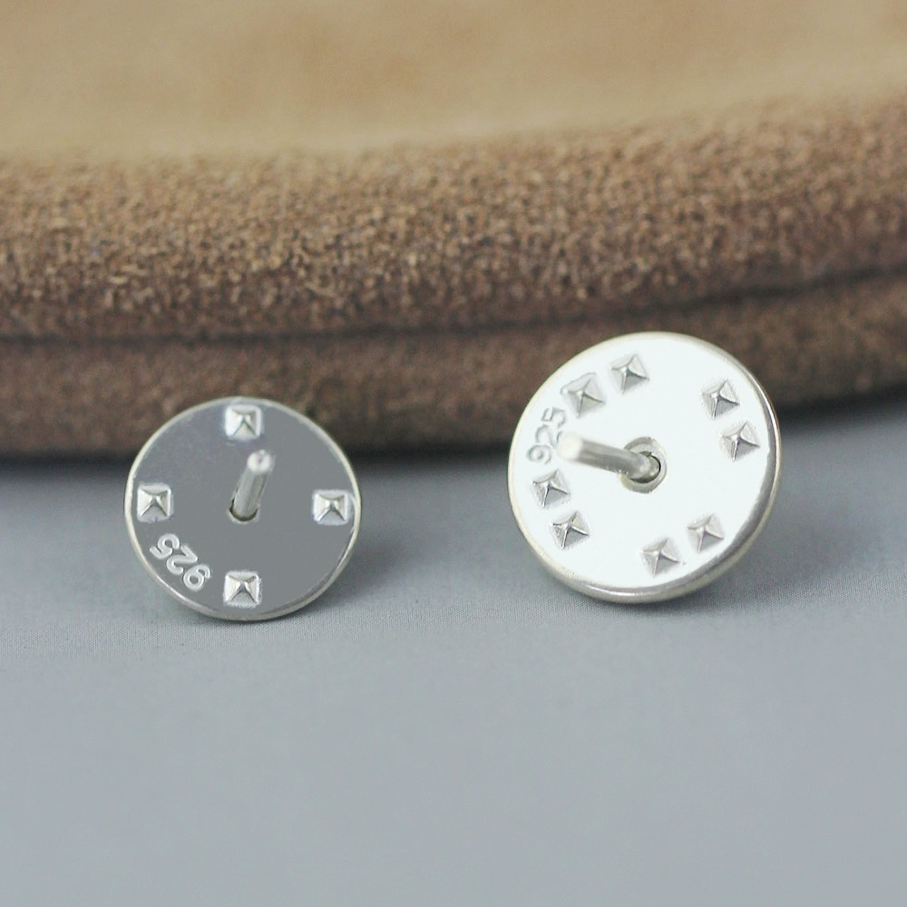 Solid Sterling Silver Disc Push Clasp For Leather Cord Jewelry