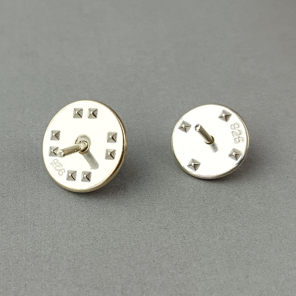 Solid Sterling Silver Disc Push Clasp For Leather Cord Jewelry