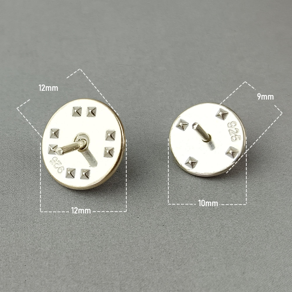 Solid Sterling Silver Disc Push Clasp For Leather Cord Jewelry