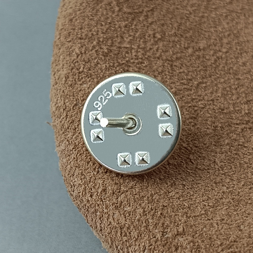 Solid Sterling Silver Disc Push Clasp For Leather Cord Jewelry