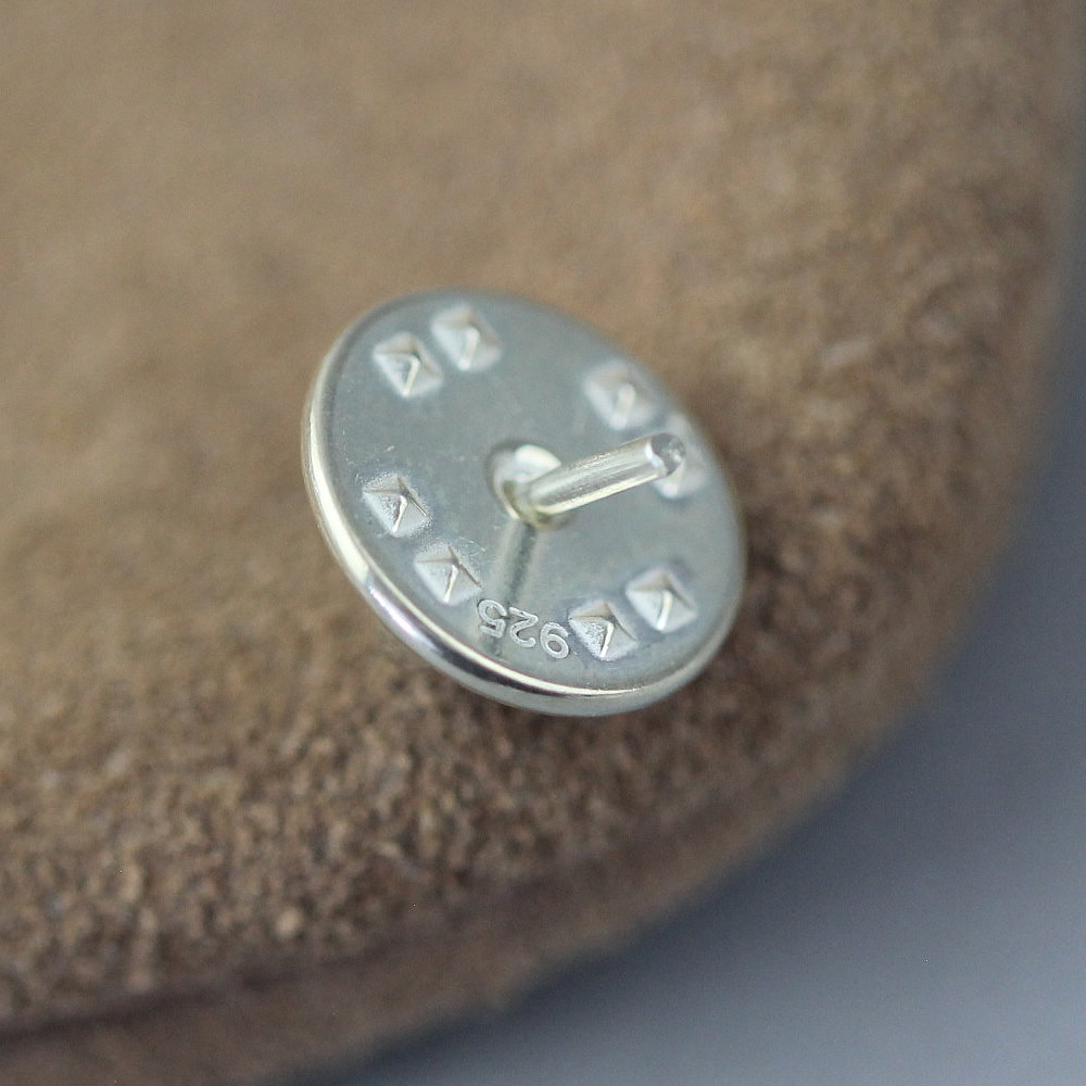 Solid Sterling Silver Disc Push Clasp For Leather Cord Jewelry