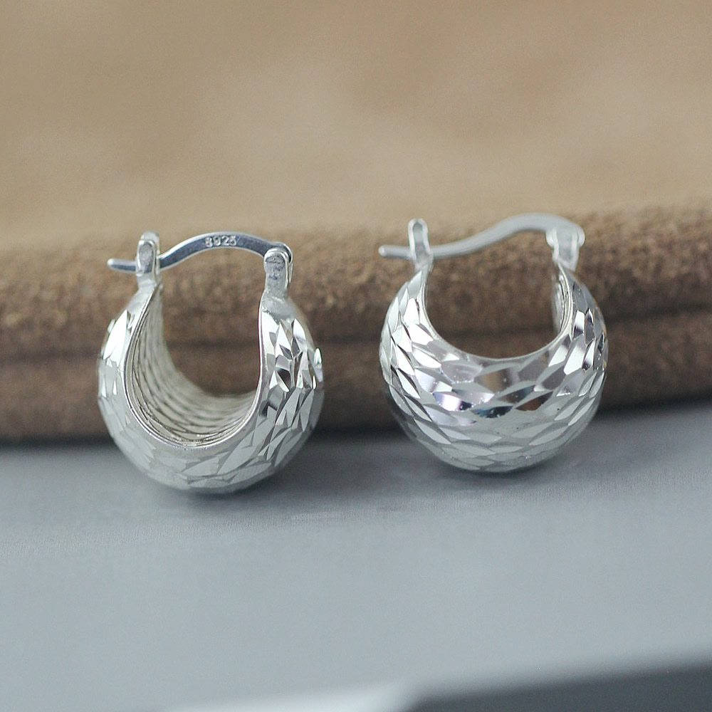 925 Sterling Silver Chunky Huggie Hoops Hand‑Crafted Lab‑Tested For Sensitive Ears