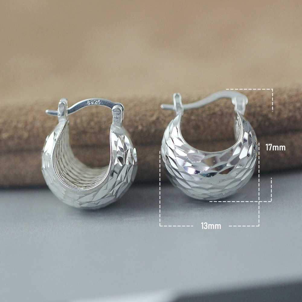 925 Sterling Silver Chunky Huggie Hoops Hand‑Crafted Lab‑Tested For Sensitive Ears