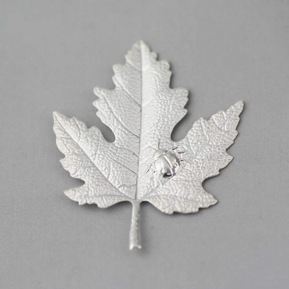 Sterling Silver Maple Leaf Beetle Stamping Blank Lab Tested Authentic Anti Tarnish Engraving DIY Jewelry Craft Findings