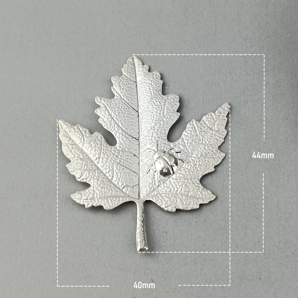 Sterling Silver Maple Leaf Beetle Stamping Blank Lab Tested Authentic Anti Tarnish Engraving DIY Jewelry Craft Findings