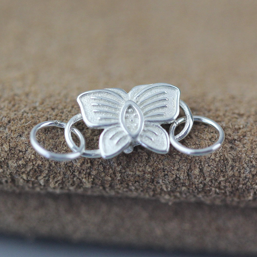 Sterling Silver Butterfly Chain Connector Lab Tested Authentic Anti Tarnish Permanent Jewelry Craft Findings