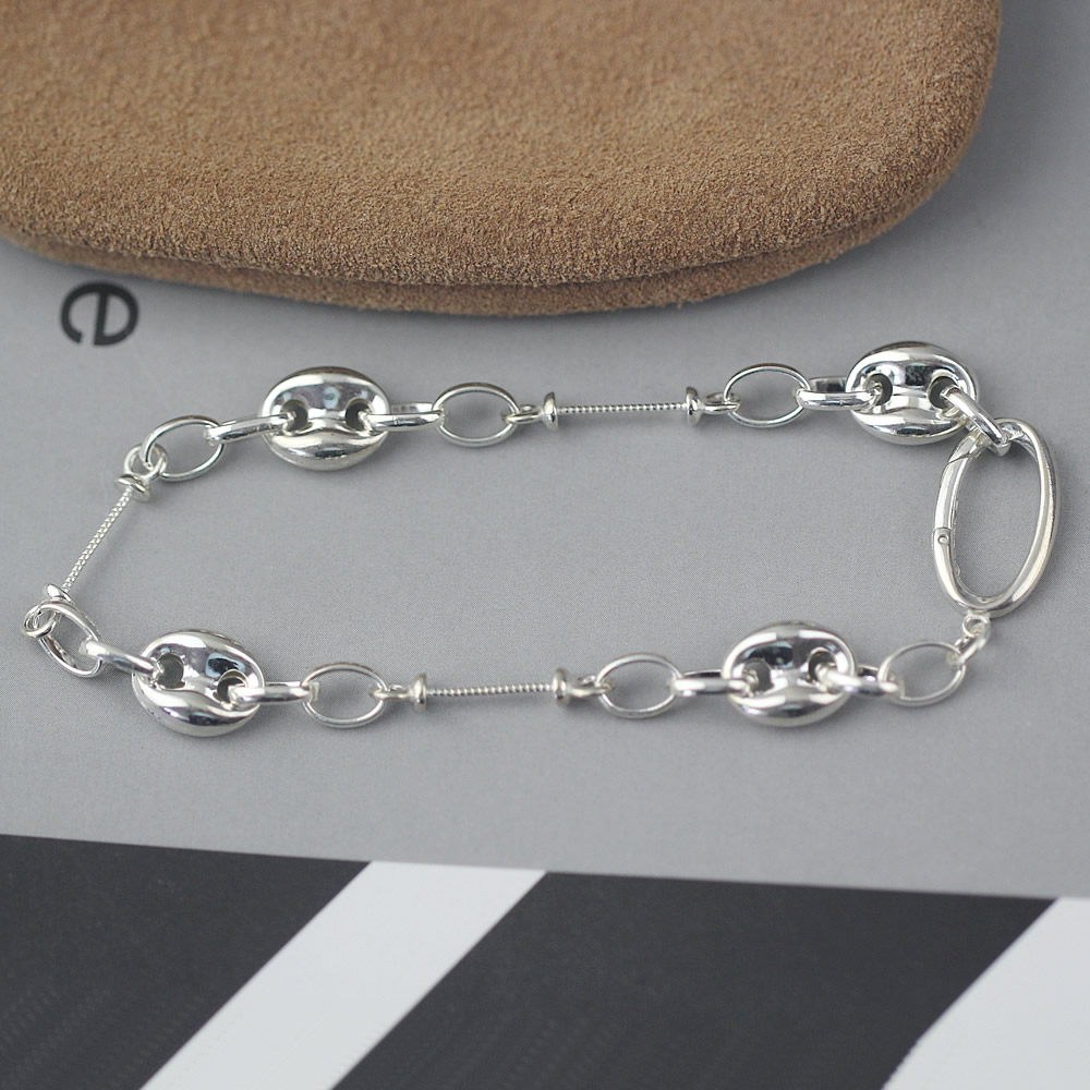 Sterling Silver Handmade Bracelet Mariner Paperclip Link Lab Tested Anti Tarnish Scandinavian Stack Wrist Jewelry Making Supplie