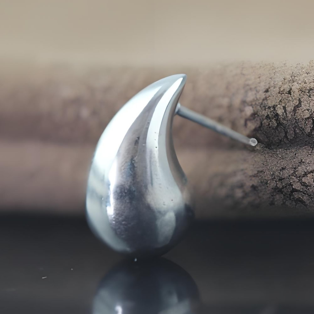 Sterling Silver Teardrop Stud Polished Lab Inspected Long Lasting Stackable Jewelry Craft Findings