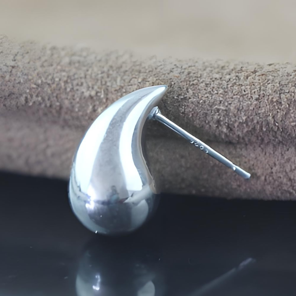 Sterling Silver Teardrop Stud Polished Lab Inspected Long Lasting Stackable Jewelry Craft Findings