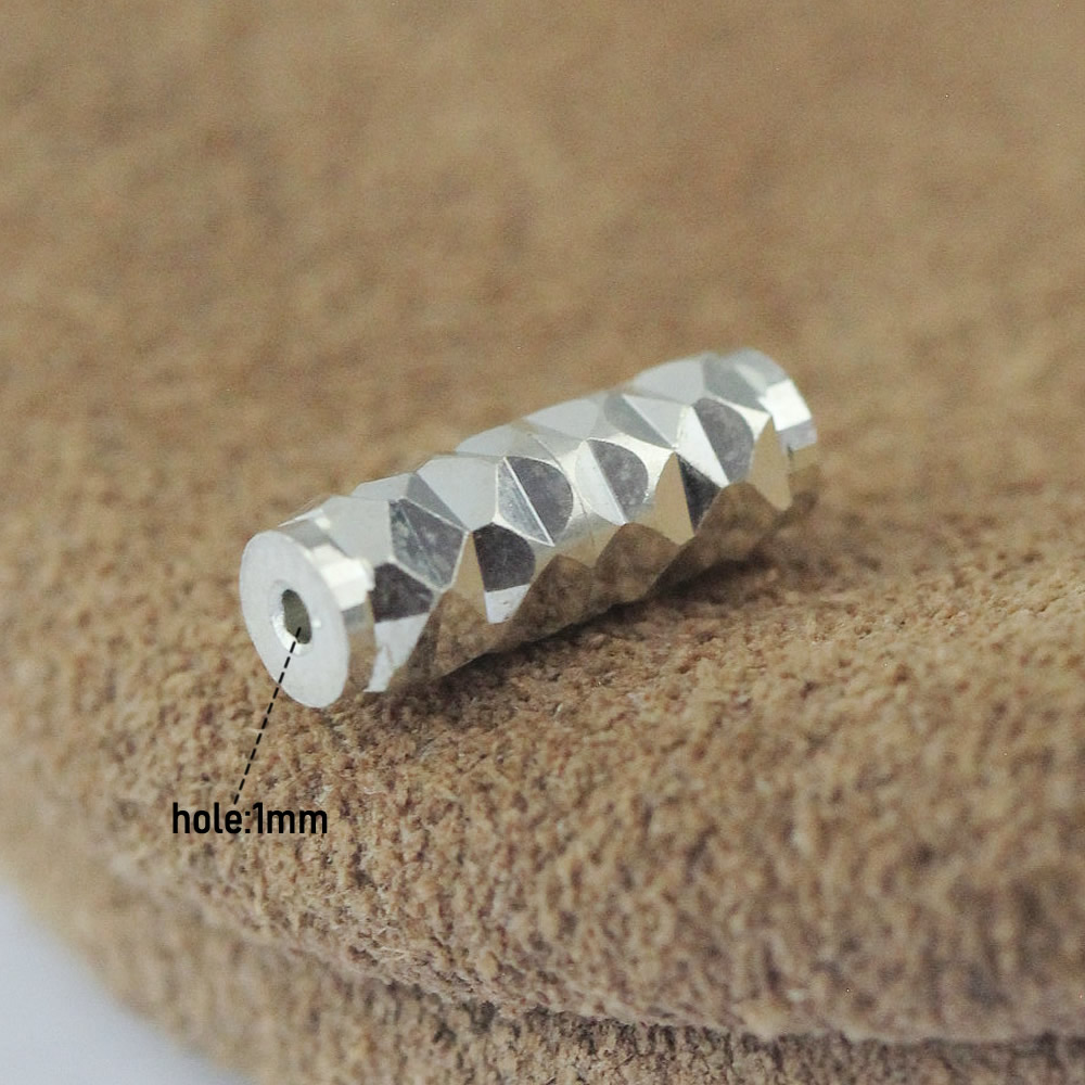 S925 Silver Polished Cut Barrel Bead Lab Verified Avoid Counterfeit Silver