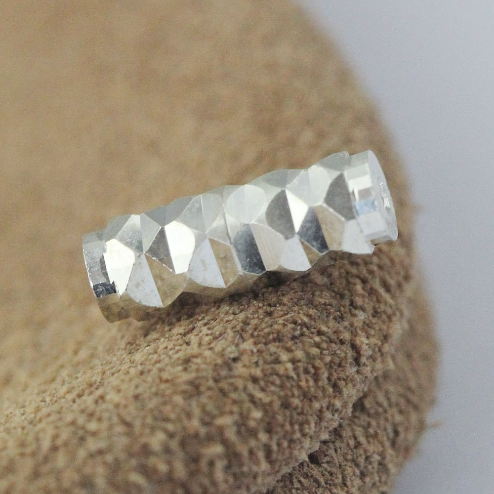 S925 Silver Polished Cut Barrel Bead Lab Verified Avoid Counterfeit Silver