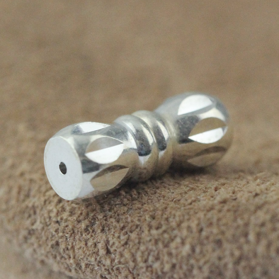 Sterling Silver Grooved Toggle Clasp Lab Verified Faceted Barrel OT Clasp
