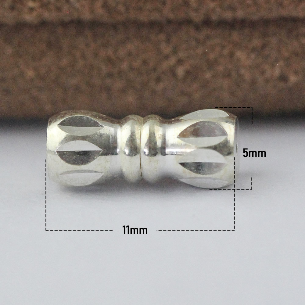 Sterling Silver Grooved Toggle Clasp Lab Verified Faceted Barrel OT Clasp