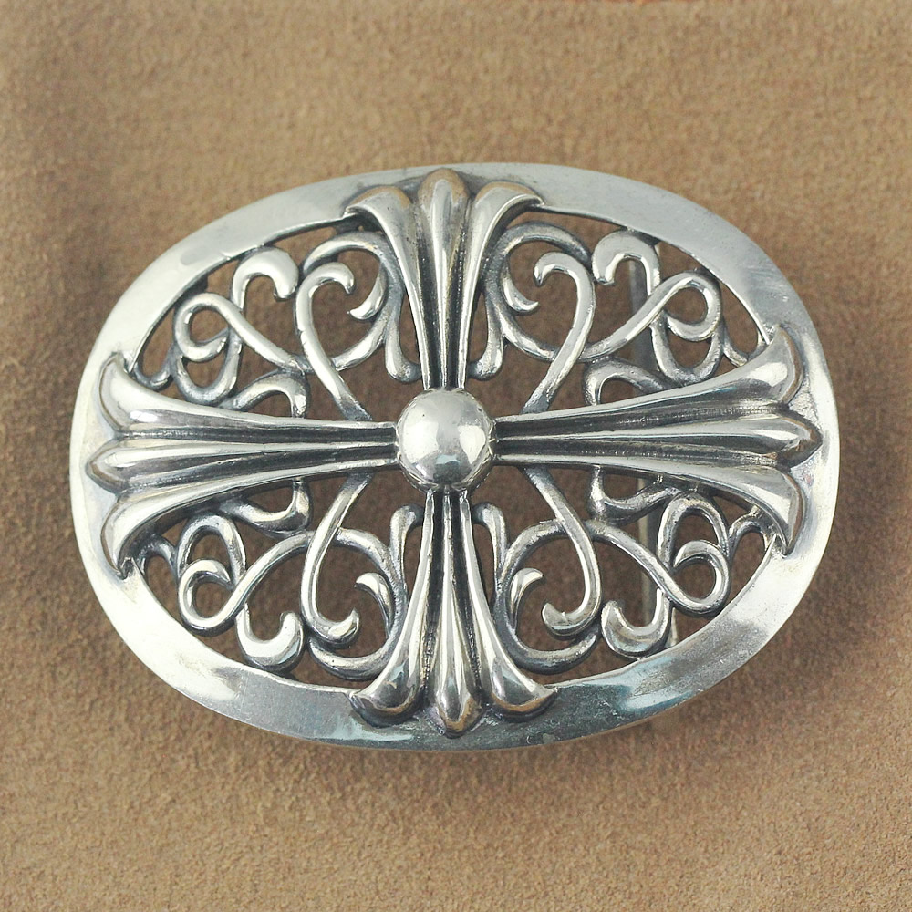 Sterling Silver Filigree Oval Clasp Lab Verified Vintage Scroll Pattern Fastener