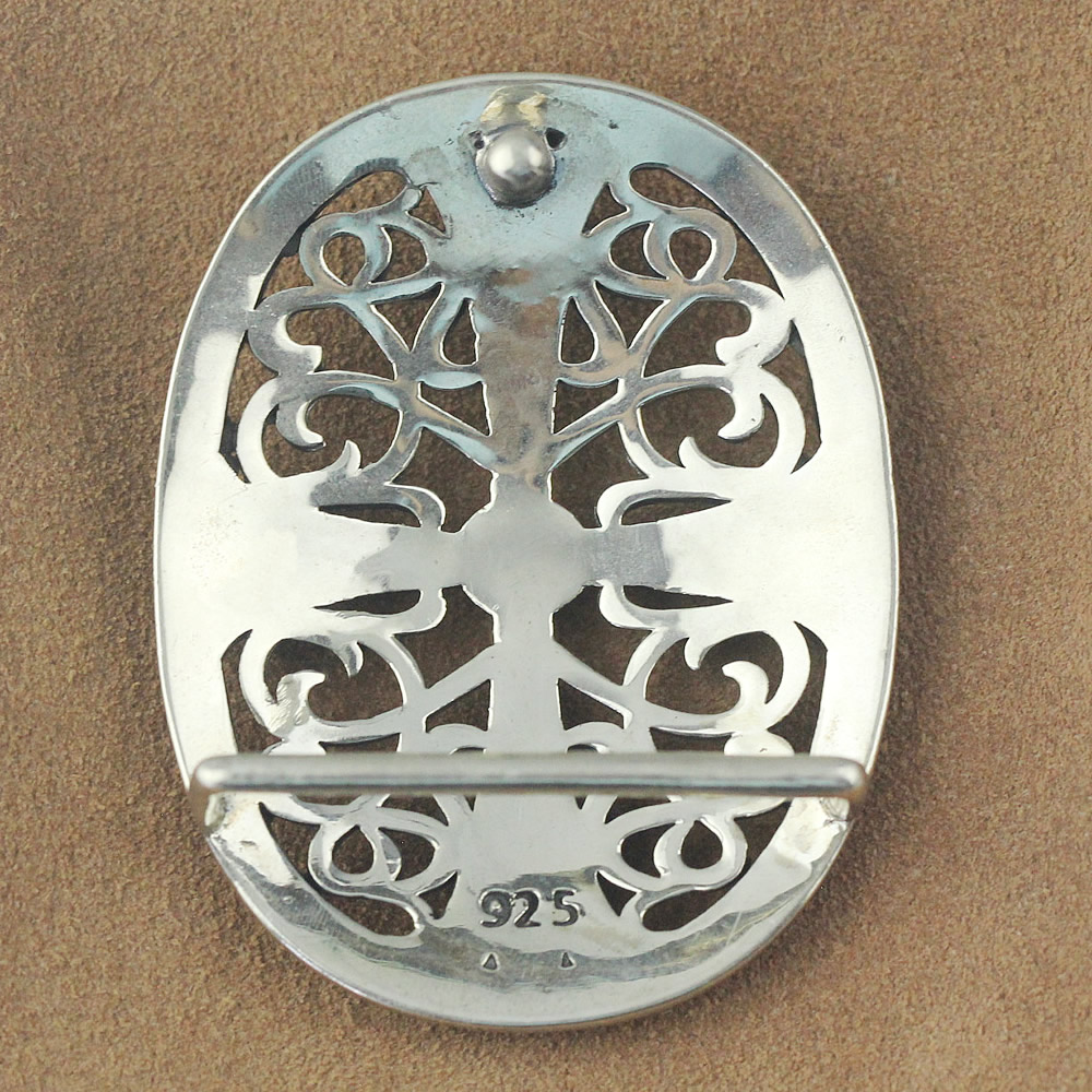 Sterling Silver Filigree Oval Clasp Lab Verified Vintage Scroll Pattern Fastener