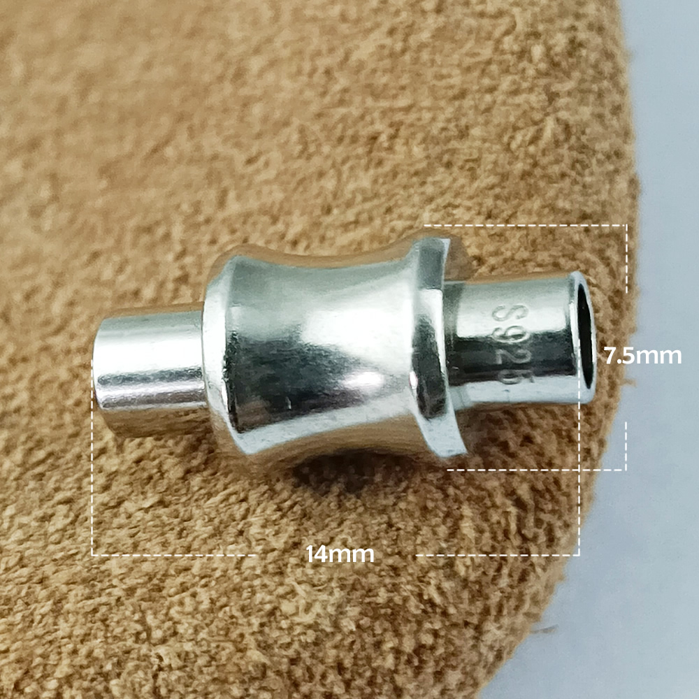 925 Sterling Silver Cylinder Magnetic Clasp Lab Tested Authentic DDP In Stock Online Anti Tarnish DIY Bracelet Jewelry Findings