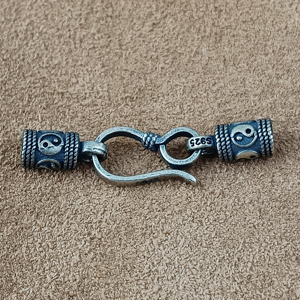 S925 Silver Antique Yin Yang Clasp Lab Verified Avoid Counterfeit Silver