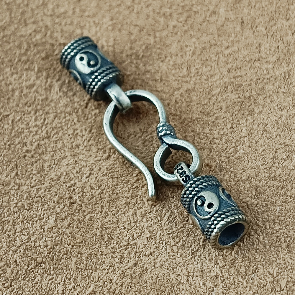 S925 Silver Antique Yin Yang Clasp Lab Verified Avoid Counterfeit Silver