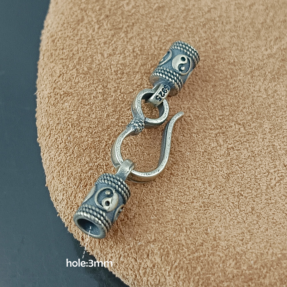 S925 Silver Antique Yin Yang Clasp Lab Verified Avoid Counterfeit Silver