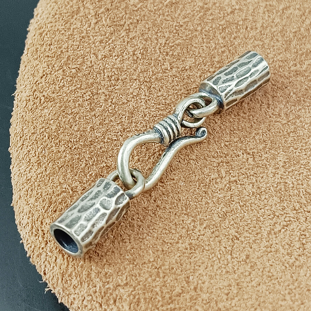 925 Sterling Silver Leather Necklace Cord Clasp Lab Tested Authentic DDP In Stock Online Anti Tarnish DIY Choker Jewelry Finding