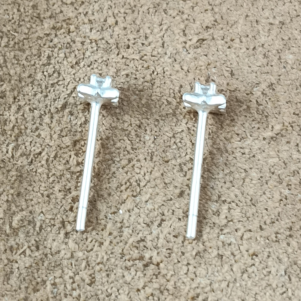 Sterling Silver Plain Star Ear Stud Lab Verified Minimalist Star Earring Pair