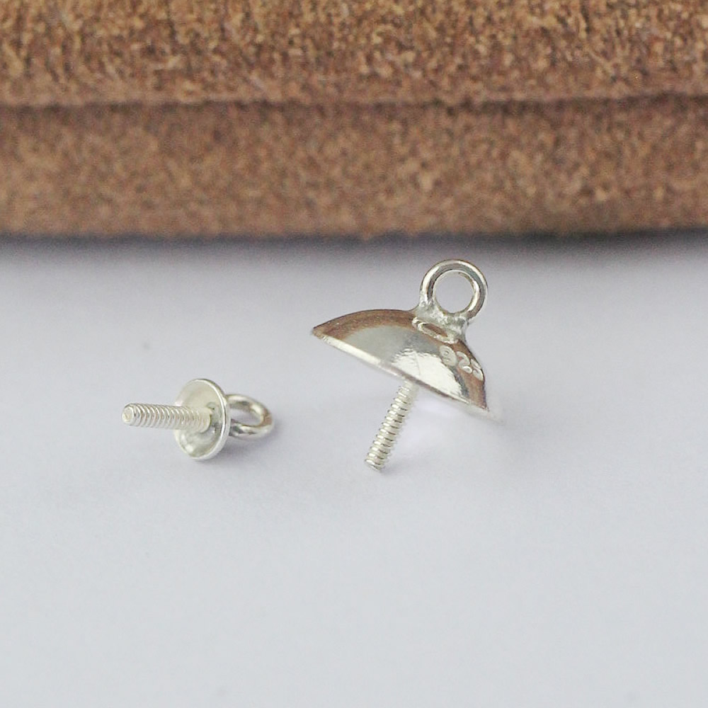 925 Sterling Silver Smooth Pearl Pendant Bail Lab Tested Authentic DDP In Stock Online Anti Tarnish DIY Pearl Jewelry Findings