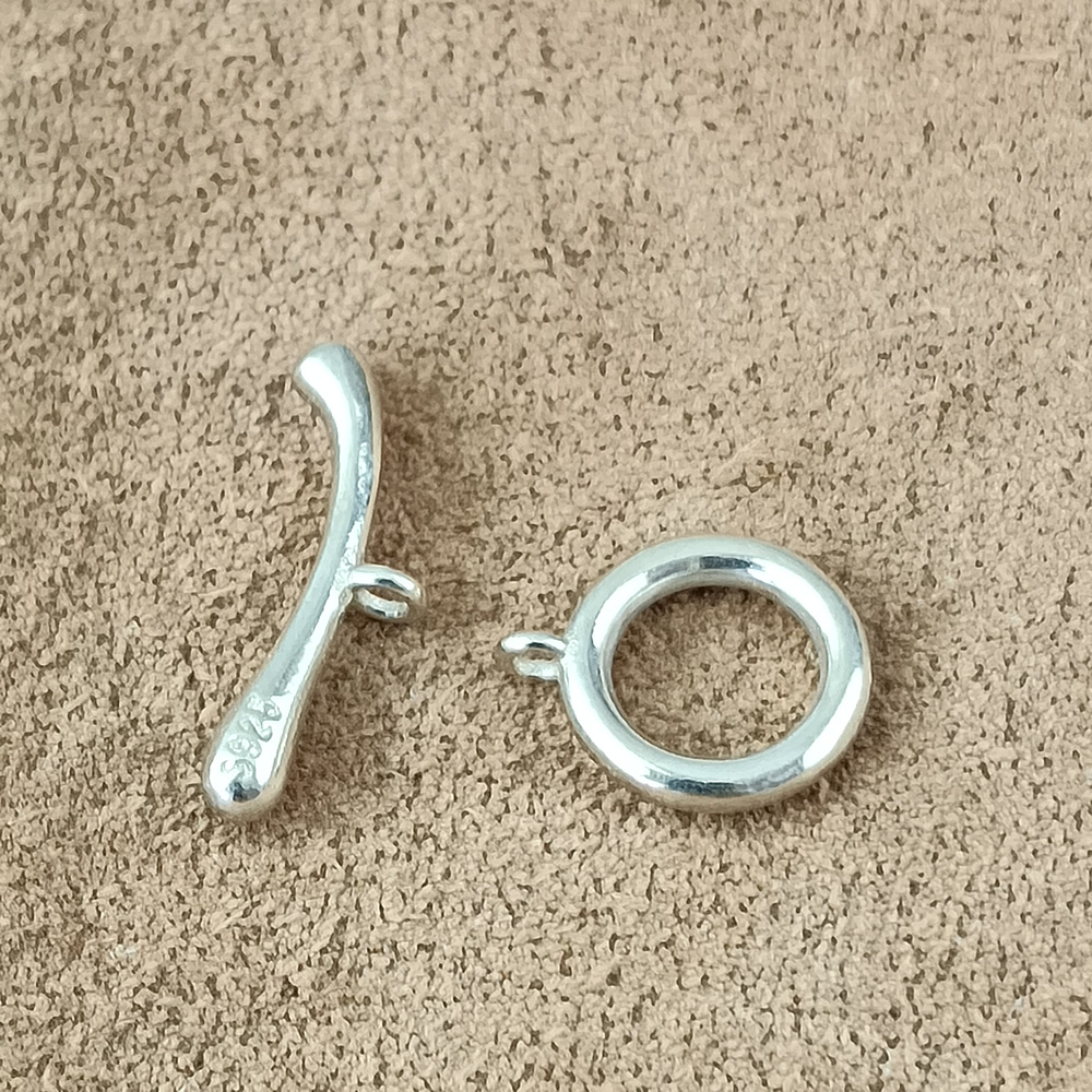 S925 Silver Polished Toggle Clasp Lab Verified Avoid Counterfeit Silver