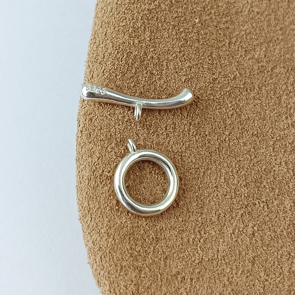 S925 Silver Polished Toggle Clasp Lab Verified Avoid Counterfeit Silver