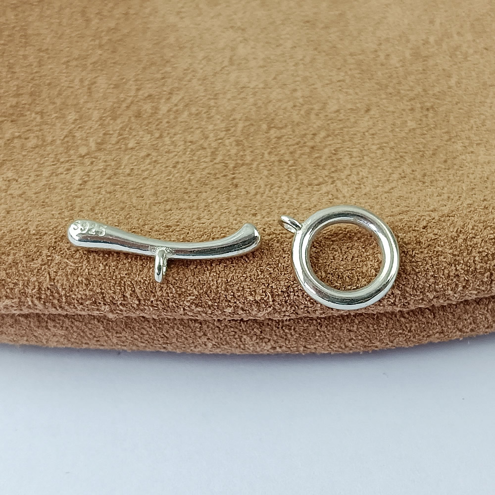 S925 Silver Polished Toggle Clasp Lab Verified Avoid Counterfeit Silver
