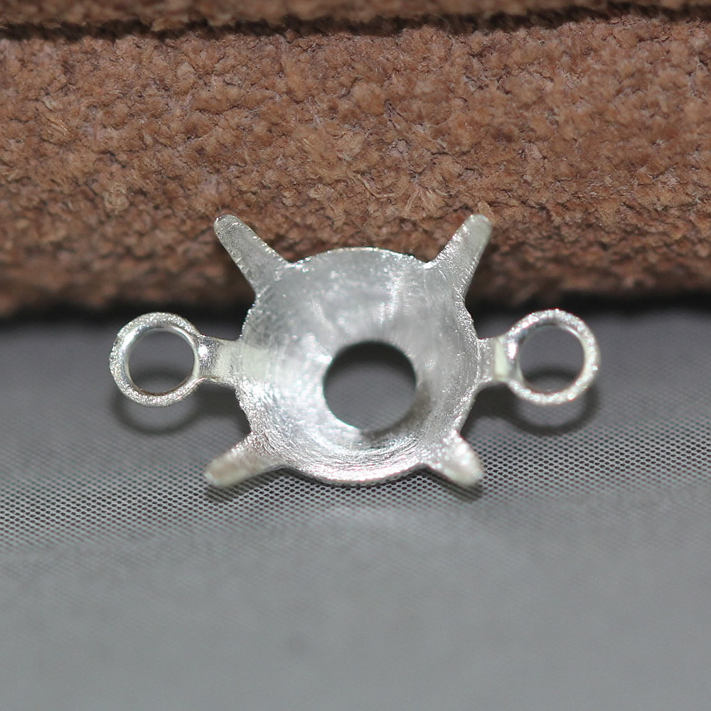 925 Sterling Silver Prong CZ Stone Setting Lab Tested Authentic DDP In Stock Online Anti Tarnish DIY Pendant Jewelry Findings
