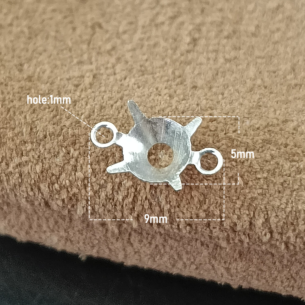 925 Sterling Silver Prong CZ Stone Setting Lab Tested Authentic DDP In Stock Online Anti Tarnish DIY Pendant Jewelry Findings