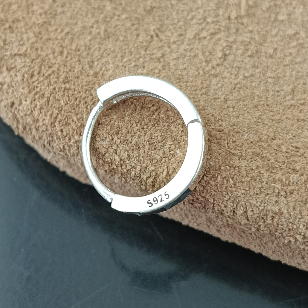 Solid Sterling Silver Plain Round Earring Hoop For DIY Jewelry Assembly