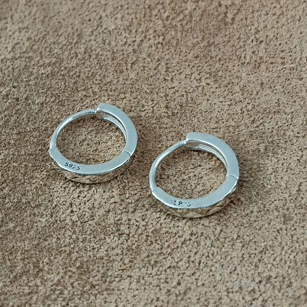 Solid Sterling Silver Plain Round Earring Hoop For DIY Jewelry Assembly