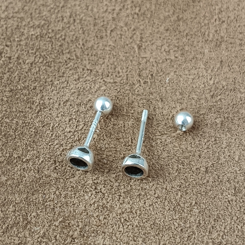 Mirror Gloss 925 Sterling Silver Diamond Simulant Stud Earrings Lab Certified Real Silver DDP In Stock Anti Oxidation Women Fash